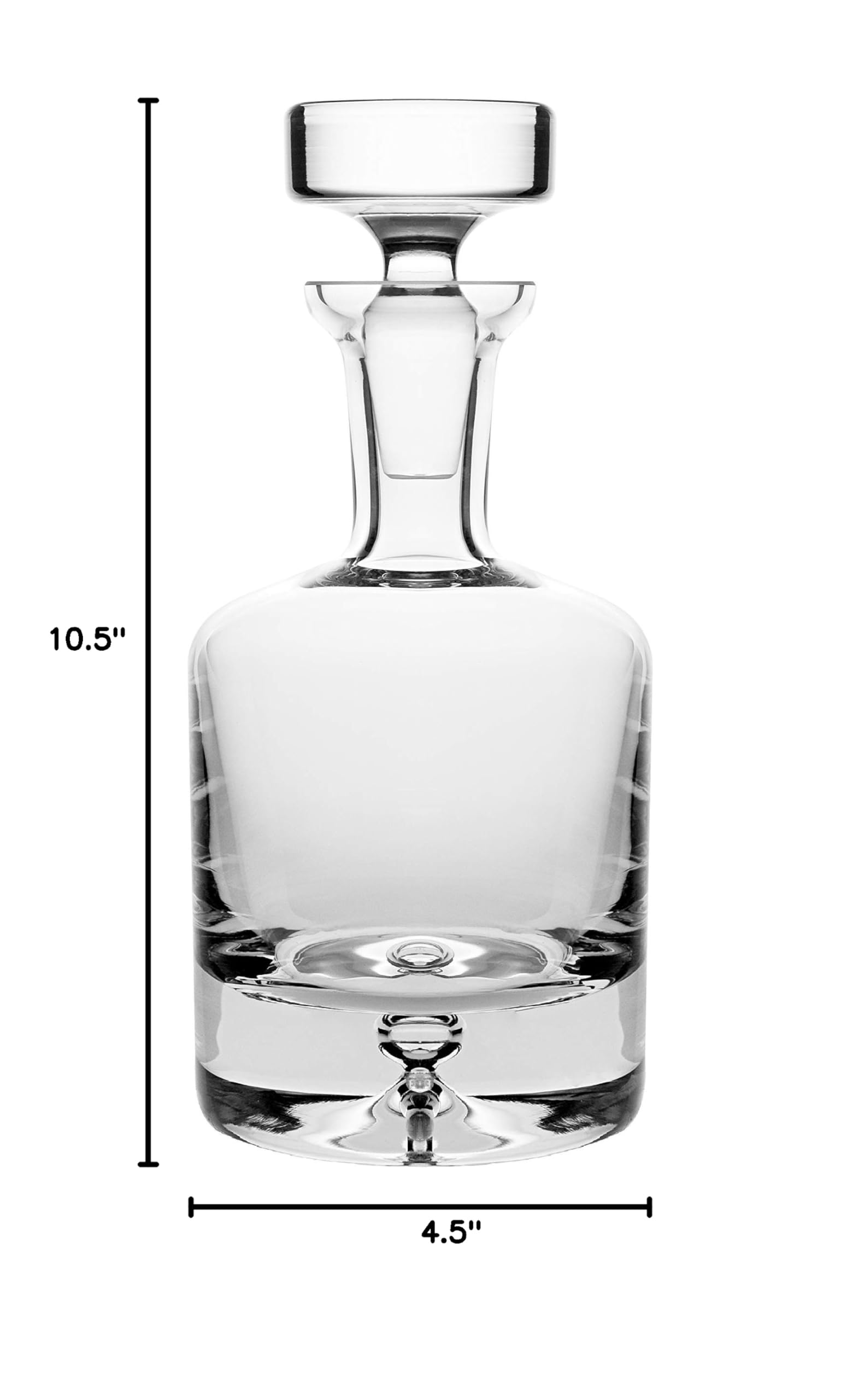 Premium Whiskey Decanter and Tumbler 5-Piece Set - 25oz Elegant Glass Decanter with Bubble Base & 4 Double Old Fashioned Tumblers (9.5oz Each) - European Craftsmanship - Perfect for Home Bars, Gifts & Whiskey Tasting Parties