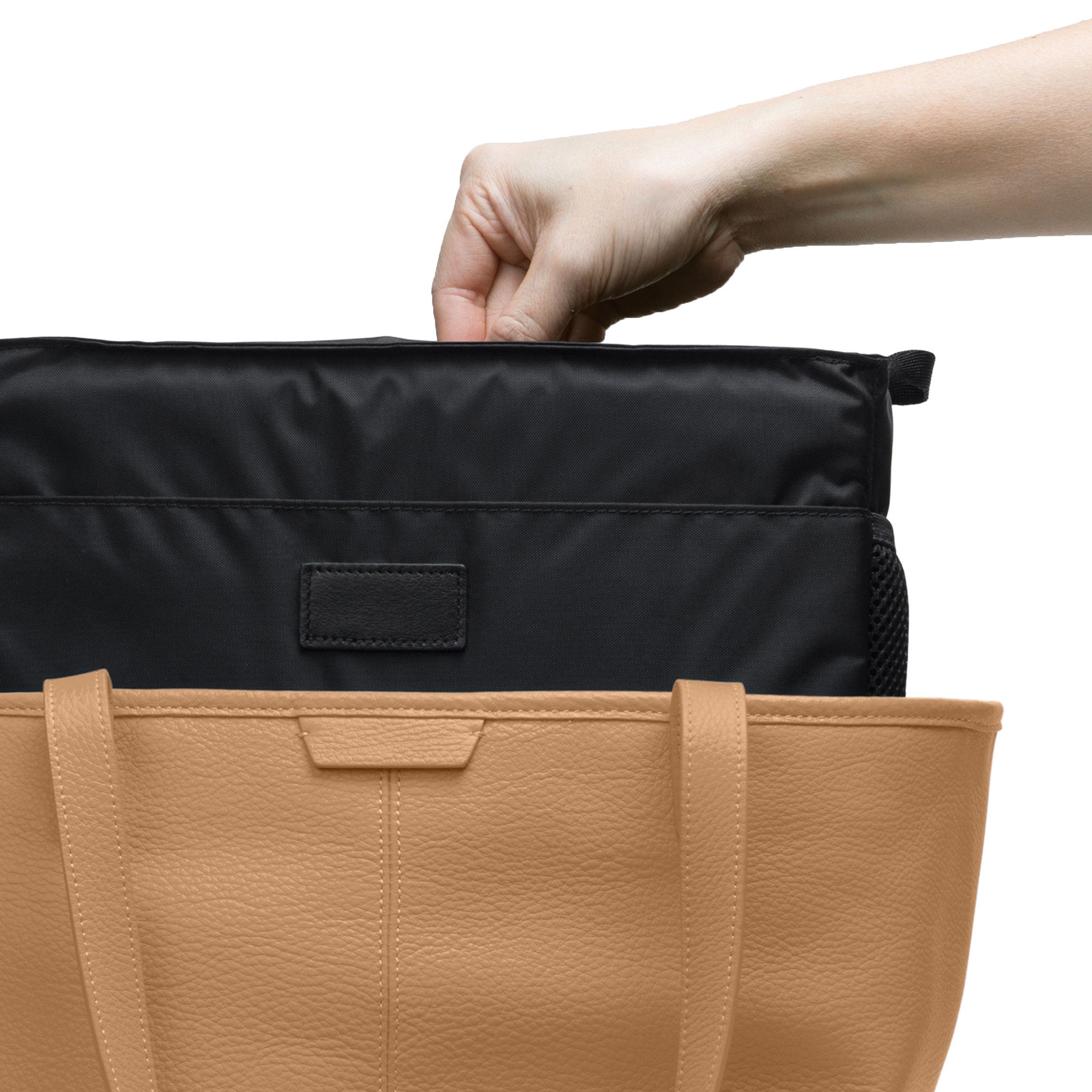 Premium Zippered Downtown Diaper Bag in Camel Color - Stylish & Spacious Baby Essentials Organizer for Travel, Shopping, and Daily Outings with Your Little One