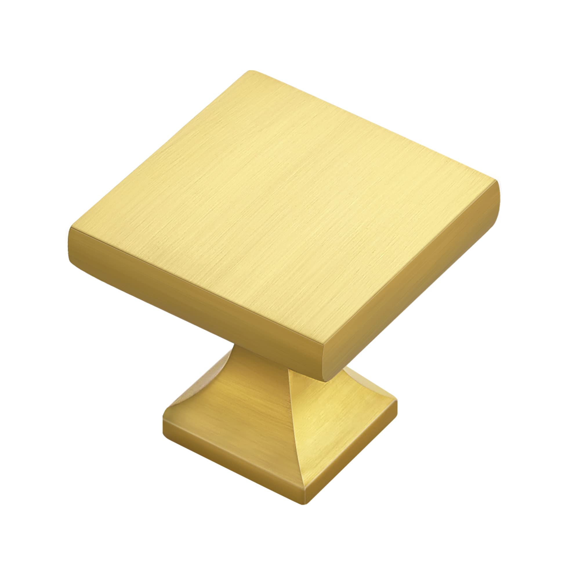 Gold Cabinet Knobs 30 Pack - Brushed Brass Square Drawer Pulls for Kitchen & Dresser
