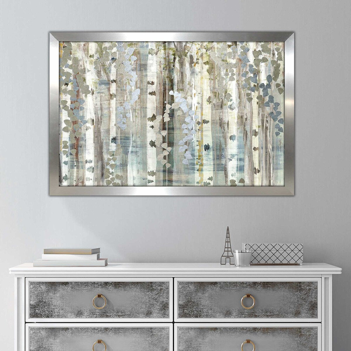 Susan Jill Birch Wood Meadow Print on Acrylic - Modern Nature Wall Art for Living Room, Bedroom & Office Decor