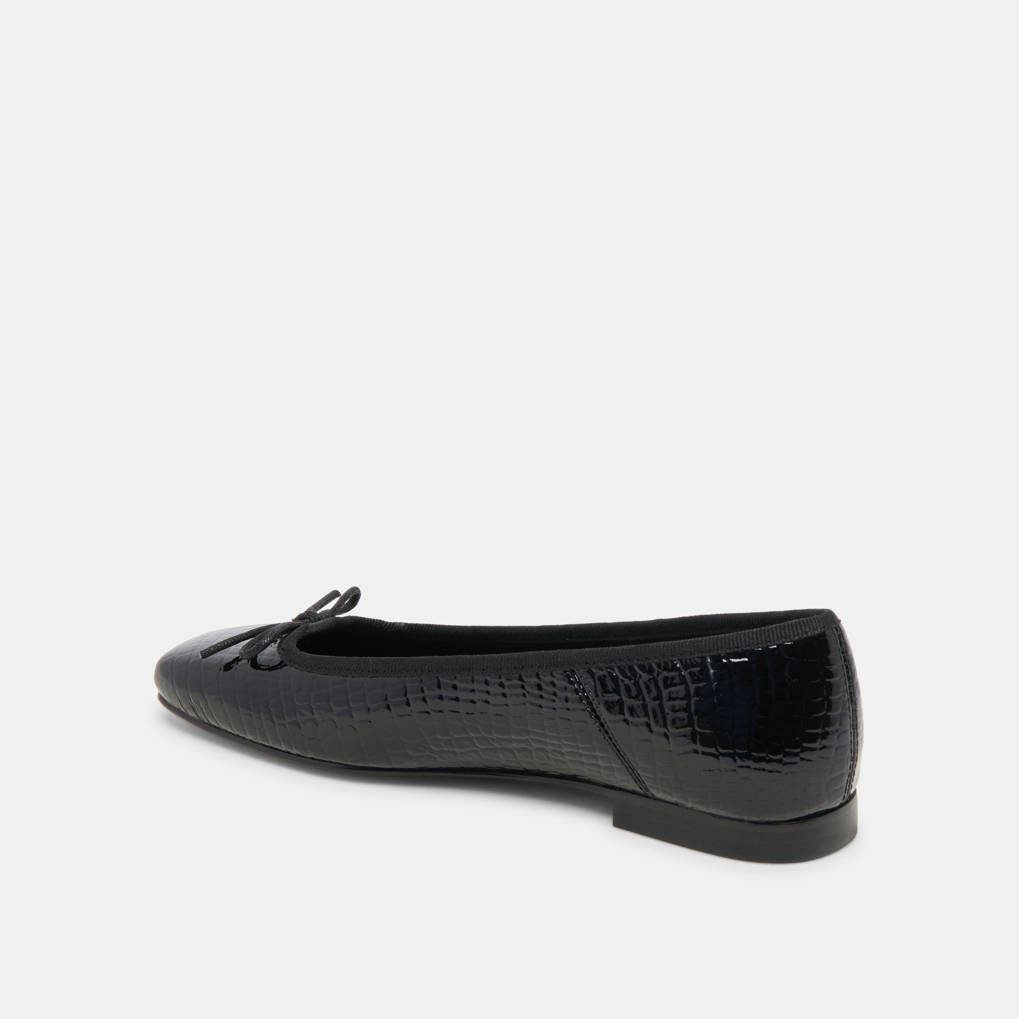 ANISA Noir Embossed Leather Ballet Flats for Women - Comfortable & Stylish Shoes for Work, Casual Wear, and Dance Practice