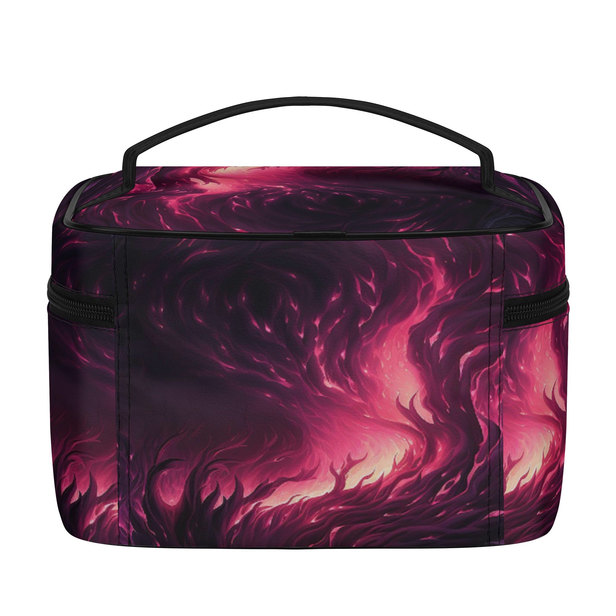 Midnight Pink Leather Cosmetic Bag for Women - Waterproof Travel Makeup Pouch with Zipper Closure - Perfect for Travel, Gym, and Everyday Essentials Storage