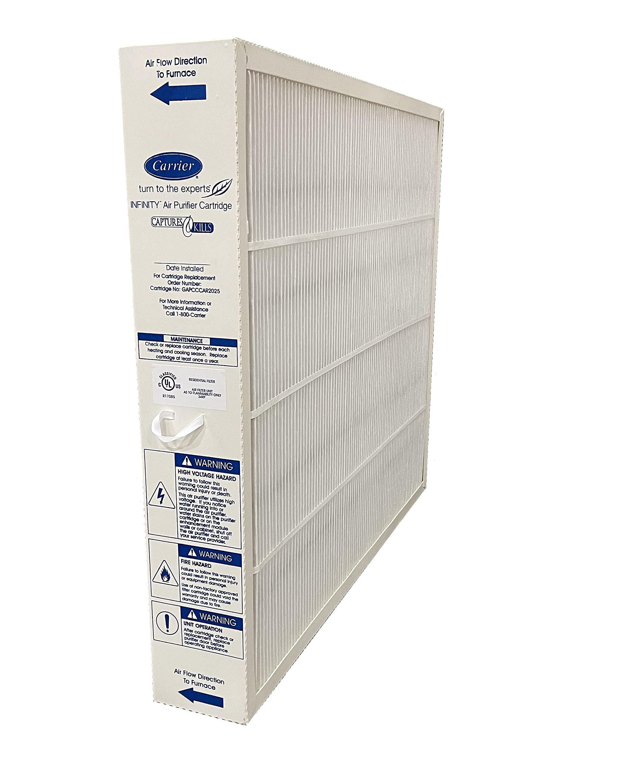Genuine Bryant Carrier Air Filter GAPBBCAR2025 GAPCCCAR2025 - HVAC Replacement for Home & Office Air Purification