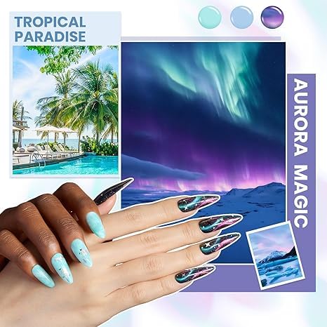 Beetles 108 PCS Gel Nail Polish Kit with UV Light - 55 Colors Valentine's Day Set Including Base Coat, Glossy & Matte Top Coat, Glitter & Cat Eye Polish (Red, Green, Brown, Purple, Pink) - Perfect for DIY Manicures, Nail Salons & Gift for Women