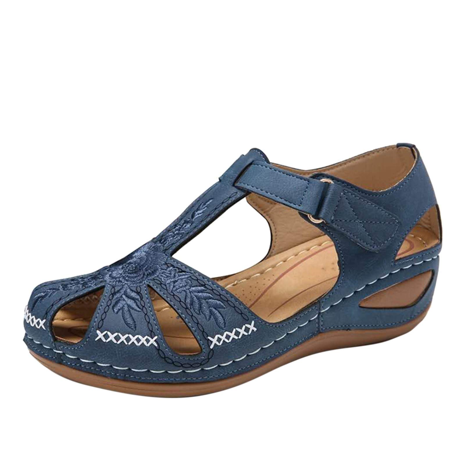 Women's Slide Sandals 2022 - Embroidered Wedge Heel Flip Flops | Comfortable Summer Slippers for Beach, Pool & Casual Outings | Multicolor Fashion Footwear