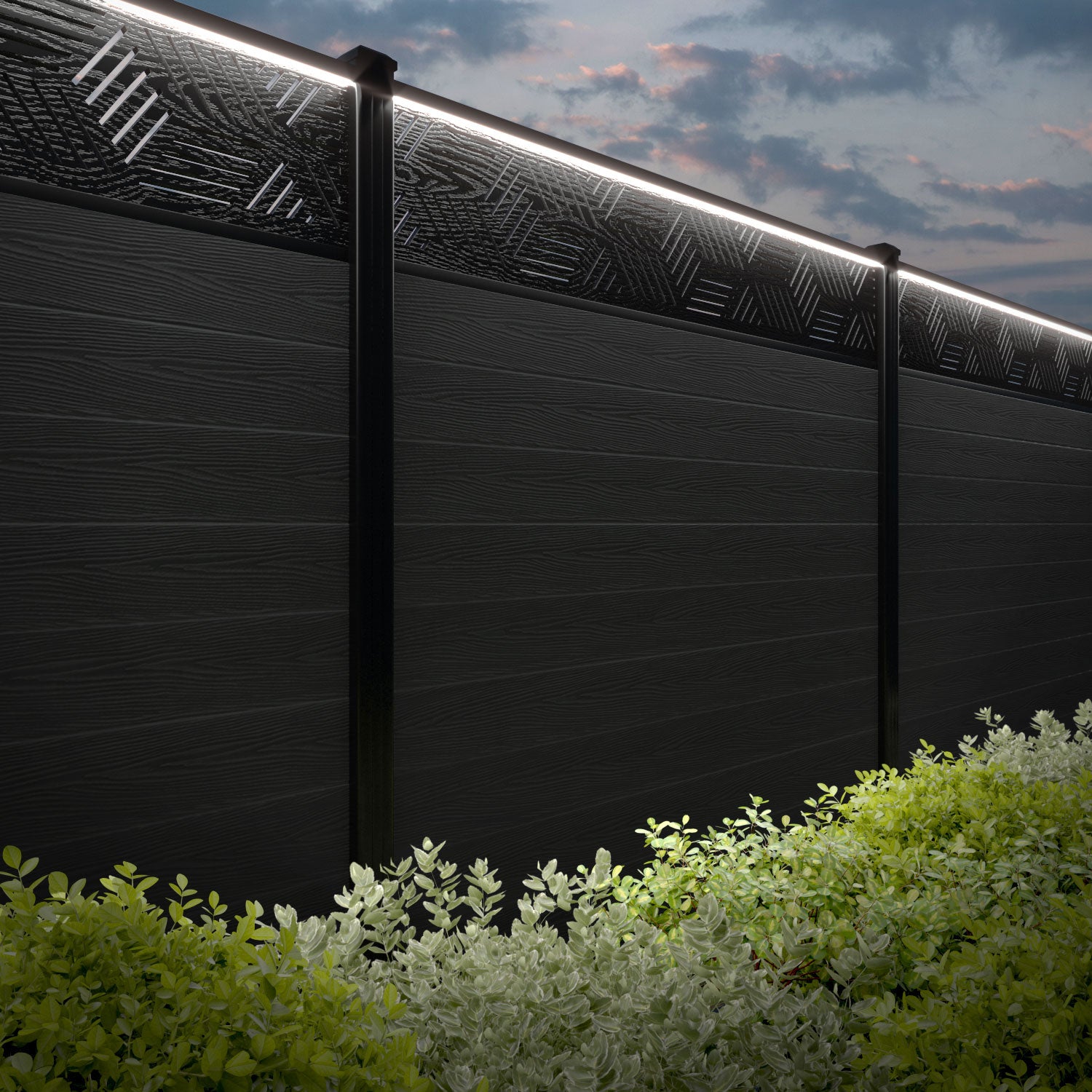Classic Cubed Fence Panel - Dark Grey Composite Fencing with Durable Posts | Perfect for Backyard Privacy, Garden Borders & Patio Enclosures