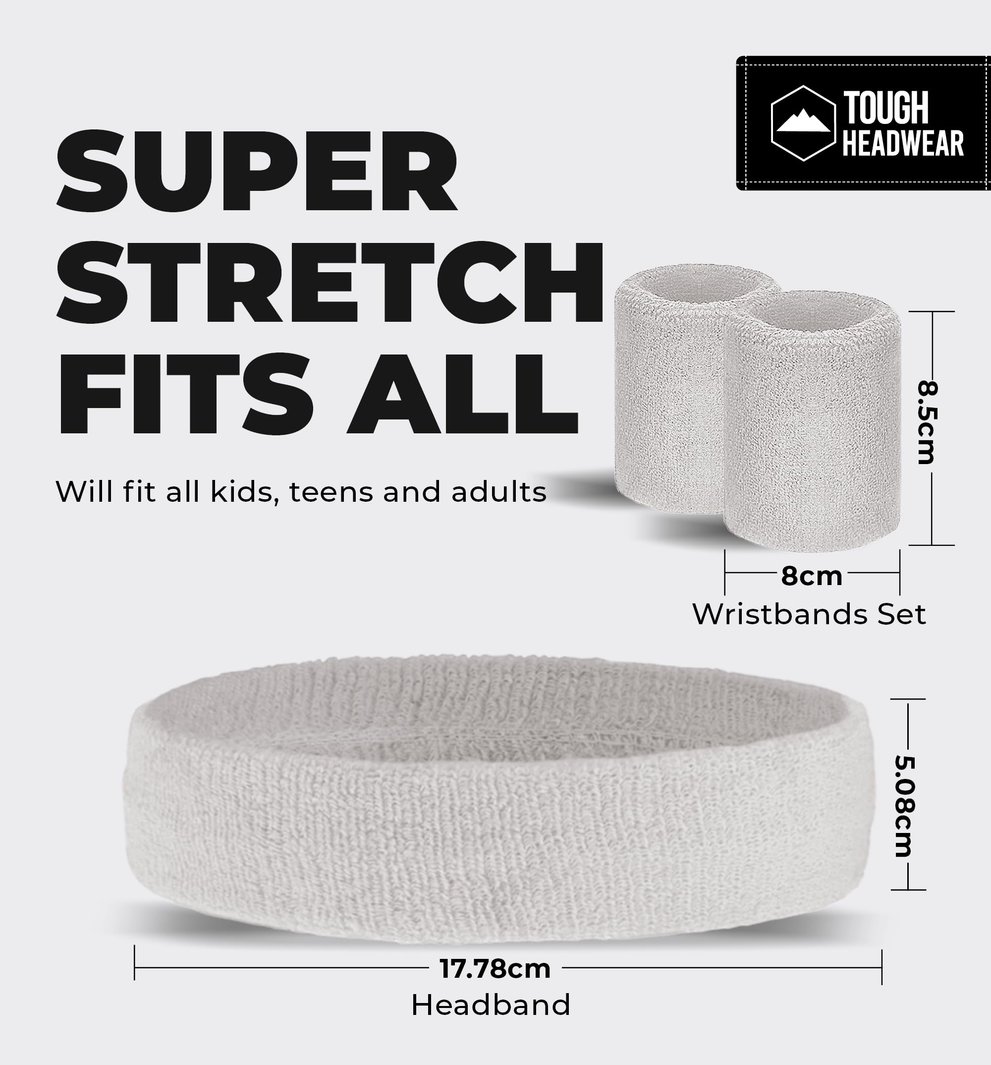Premium Terry Cloth Sports Sweatband Set - Breathable Headbands & Wristbands for Men & Women - Ideal for Tennis, Basketball, Gym Workouts & Fitness Training - Stay Dry During Intense Exercise & Sports Activities