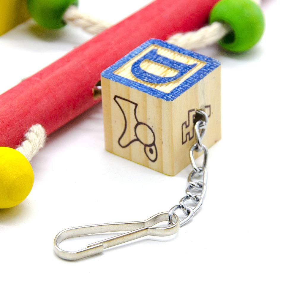Colorful PIVBY Bird Chew Toys with Knots - Educational Hanging Toys for Macaws, African Greys, Parakeets, Cockatiels, Conures & Medium Cockatoos - Perfect for Cage Enrichment & Beak Exercise