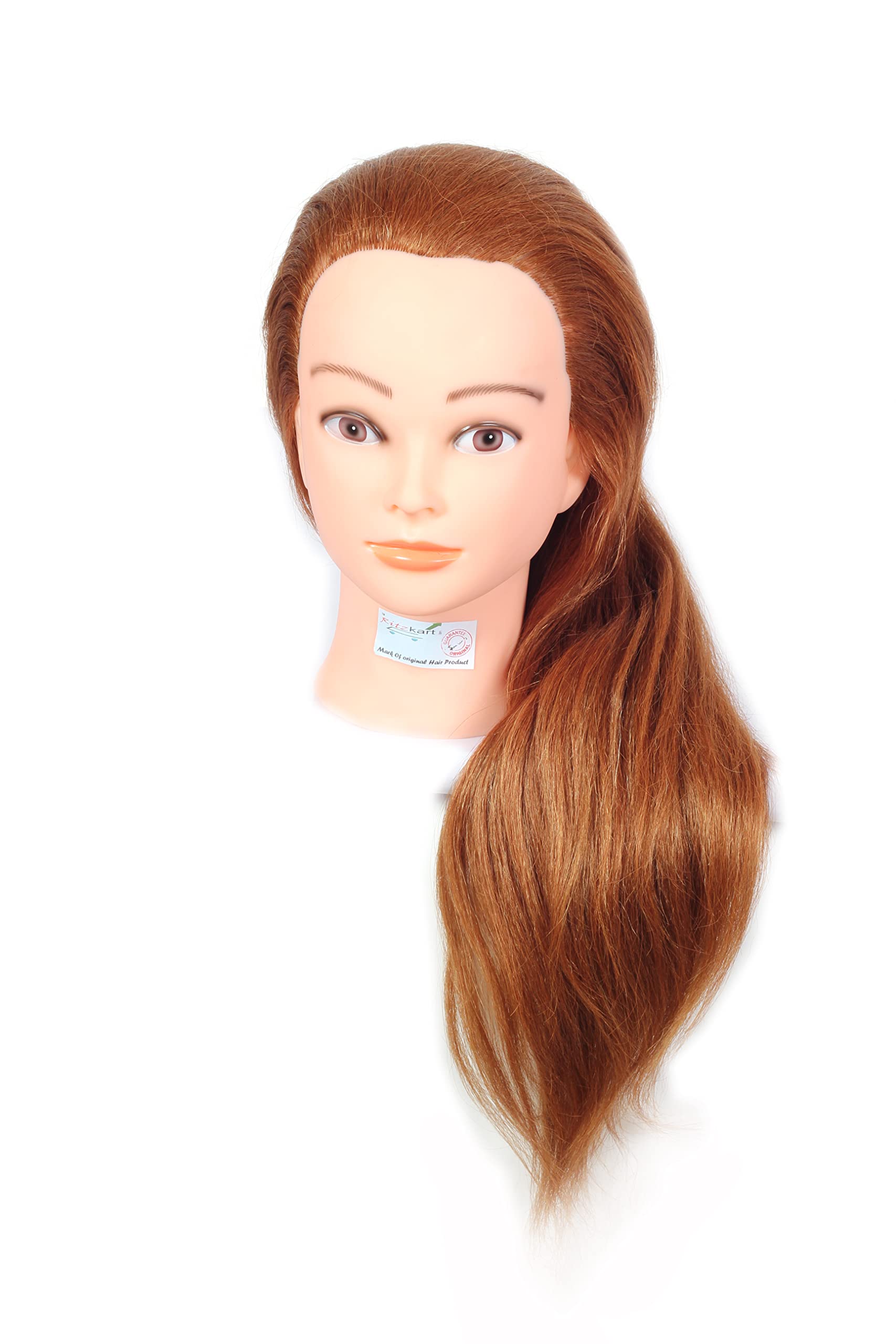 Ritzprime Hair Dummy - 90% Natural Animal & Human Hair Mix for Styling, Dyeing, Curling & Practice | Perfect for Salon Training, Cosmetology Students & Hair Stylists