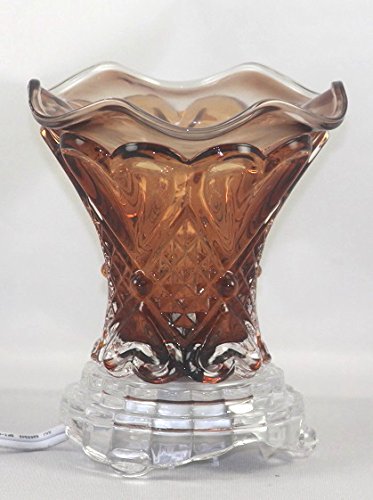 Brown Electric Glass Fragrance Oil Warmer with Dimmer Switch - Aromatherapy Diffuser for Home, Office & Spa - Perfect for Relaxation, Stress Relief & Mood Enhancement