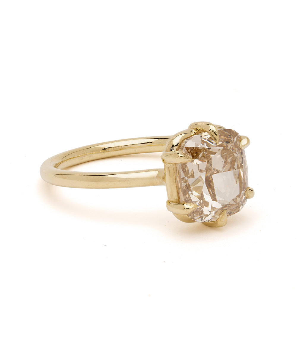 4 Carat Billie Champagne Cushion Cut Diamond Engagement Ring - Perfect for Proposals, Anniversaries & Special Occasions