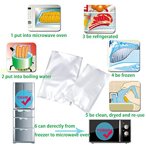 Premium 3-Roll Vacuum Sealer Bags 28cm x 500cm - Airtight Food Storage Bags for Kitchen, Sous Vide, Freezer & Meal Prep | Heavy Duty Vacuum Seal Bags for Long-Term Food Preservation & Freshness