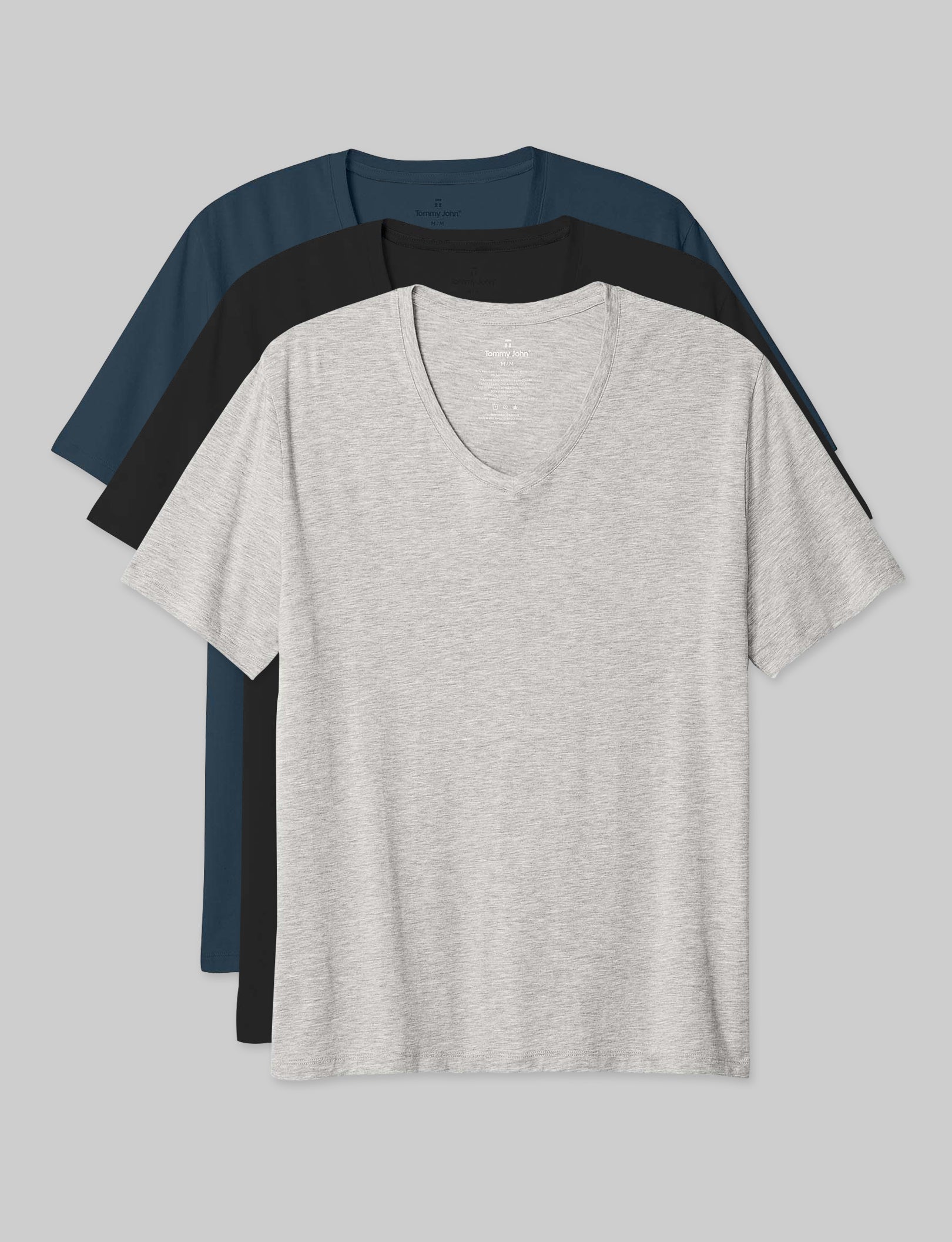 Second Skin V Neck T-Shirt (3 Pack) - Ultra Soft Stretch Fit for Women - Perfect for Layering, Workouts & Everyday Wear
