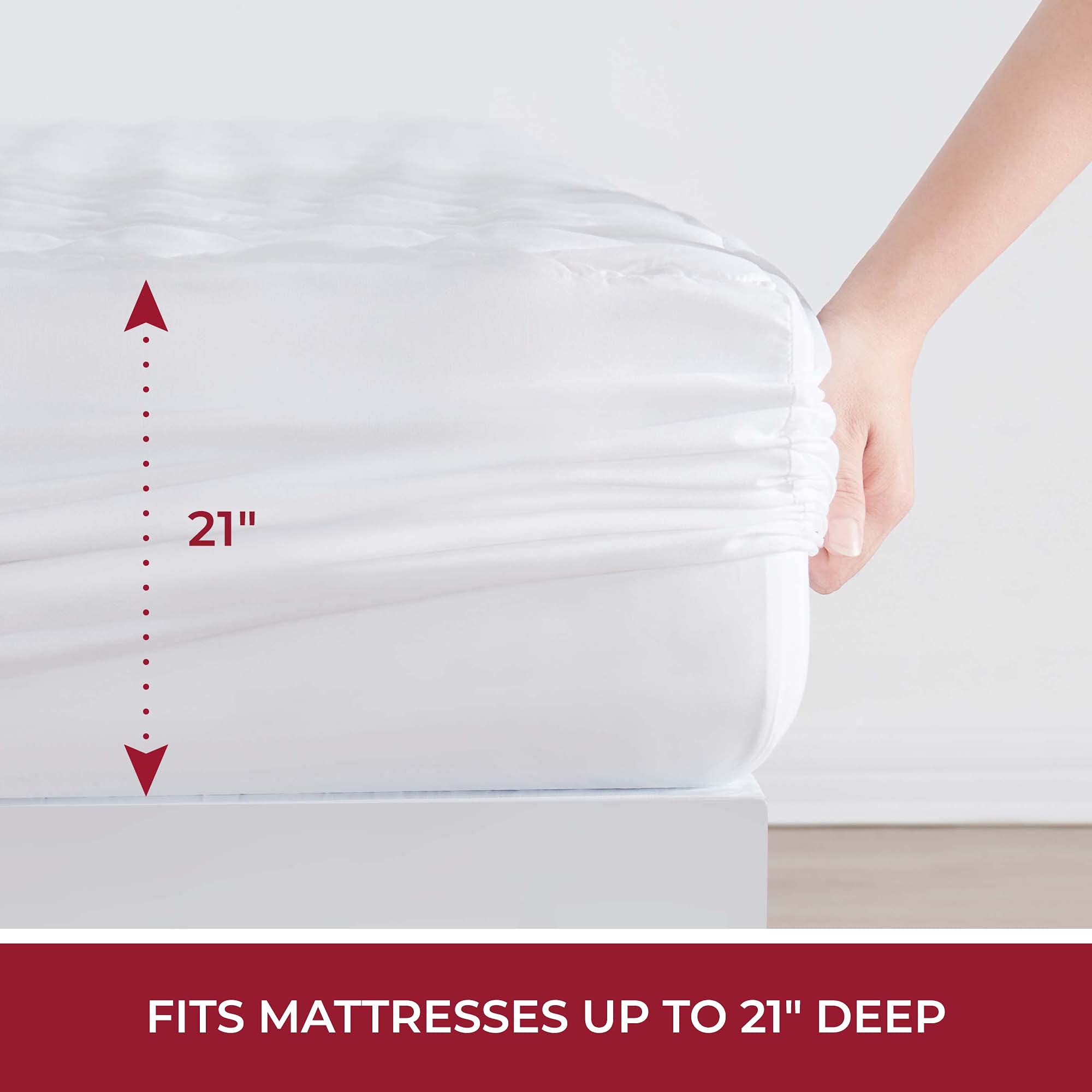 Mellanni King Size Extra Deep Pocket Sheet Set & Waterproof Mattress Protector Bundle - 4 Piece 21
