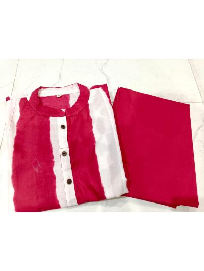 Stylish Pink Cotton Kurti and Palazzo Set (2-Piece) for Women | Comfortable & Trendy Outfit for Casual Wear, Parties & Festivals