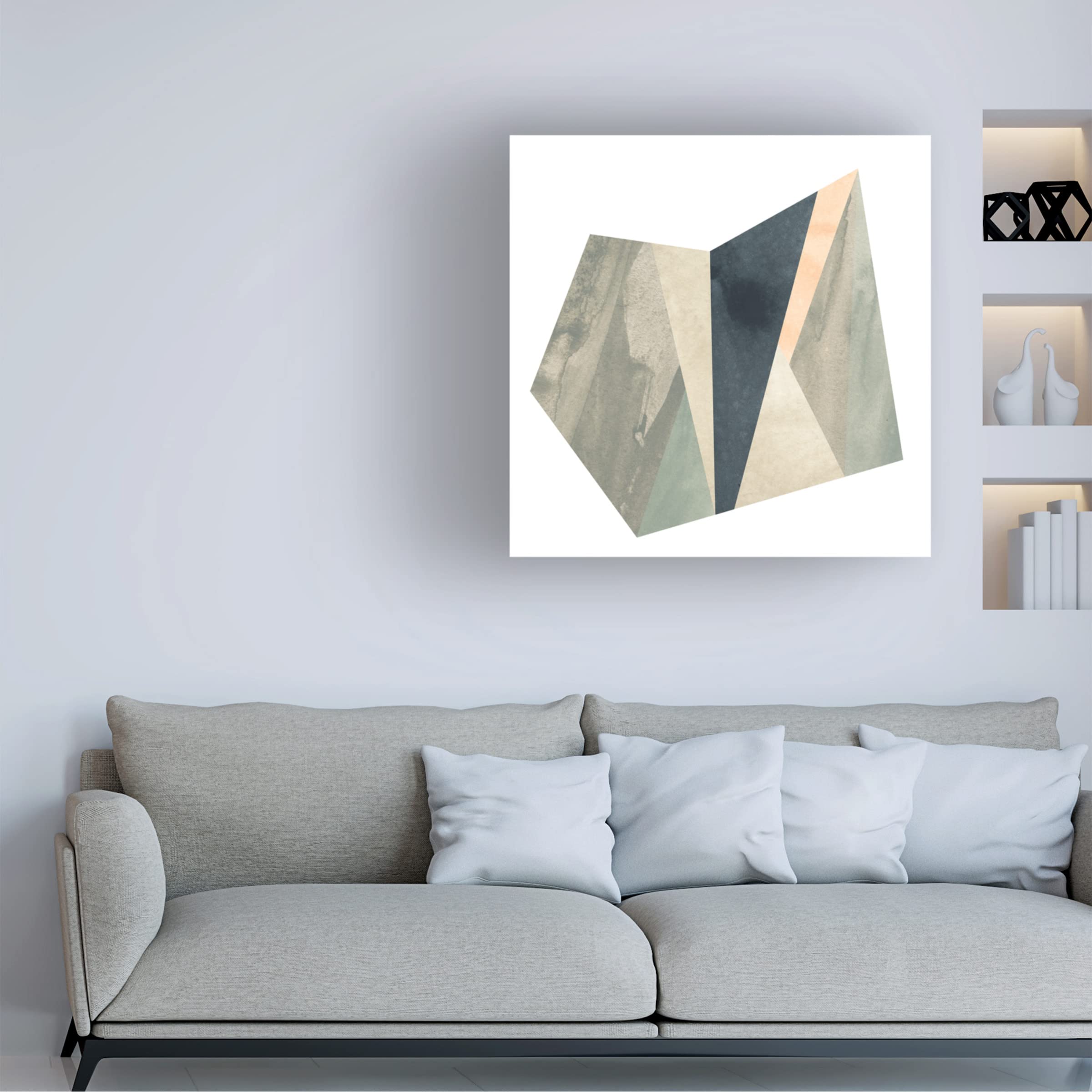 Trademark Fine Art 'Marble Origami III' Canvas Wall Art Print by June Erica Vess - Modern Abstract Home Decor for Living Room, Bedroom & Office