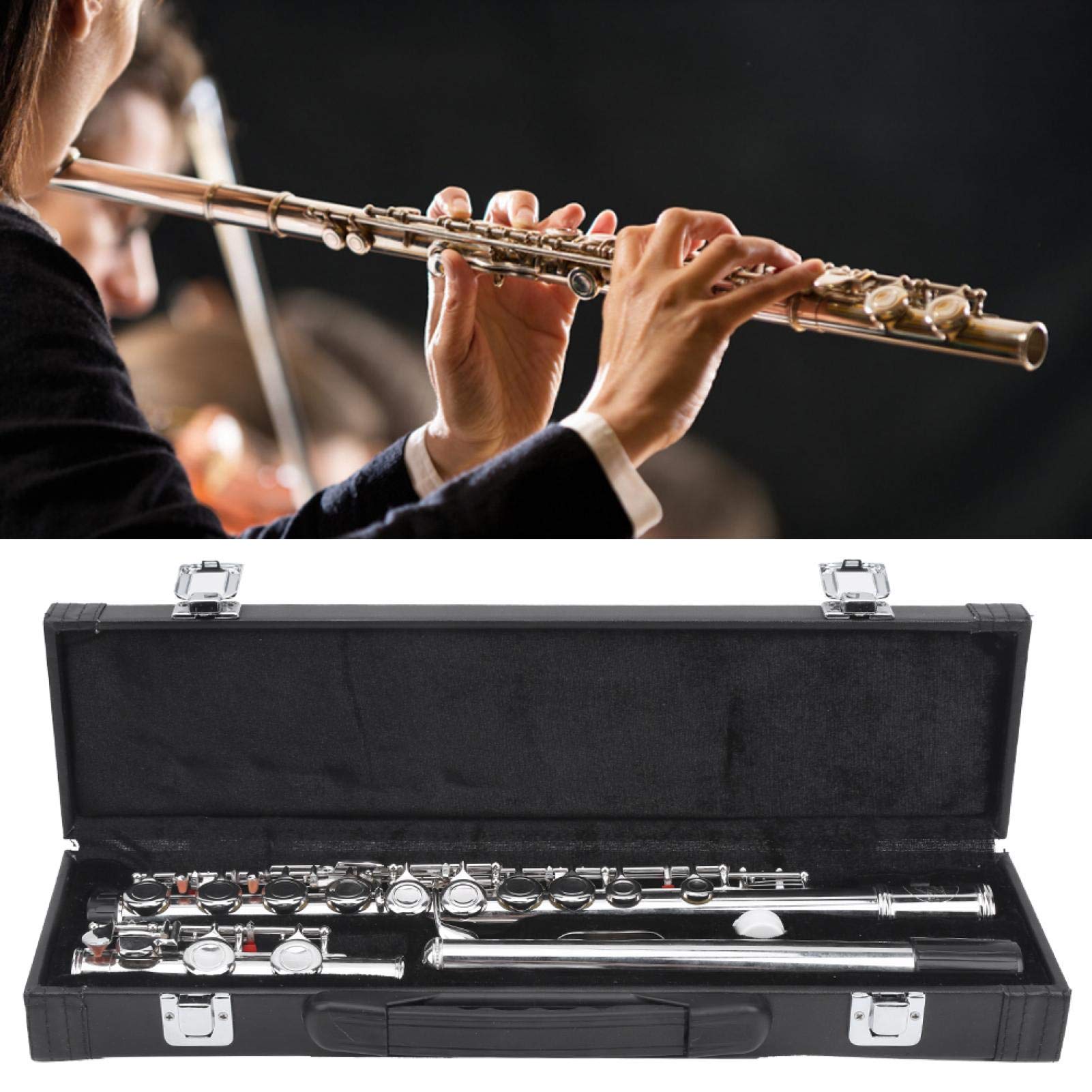 Premium Sterling Silver Flute for Beginners - Smooth Playability & Excellent Air Tightness - Perfect for School Bands, Music Classes & Solo Practice