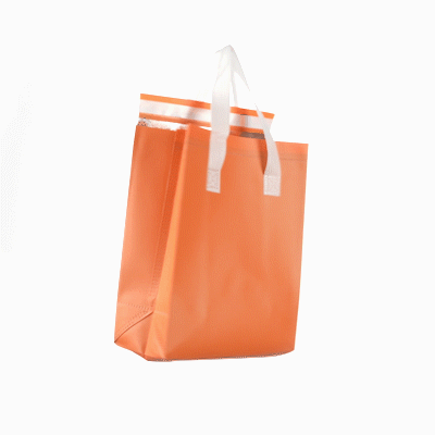 Orange Insulated Take Out Bags - Tamper Evident Food Delivery Bags (8.25