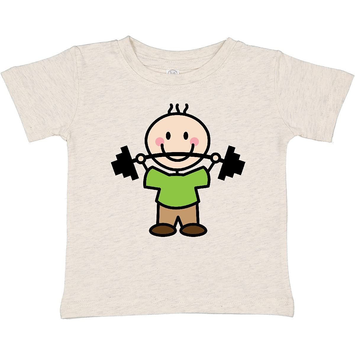 Inktastic Weightlifting Boy Weightlifter Exercise Baby T-Shirt - Cute Gym Workout Apparel for Toddlers & Infants - Perfect for Gym Daycare, Sports Events & Playtime