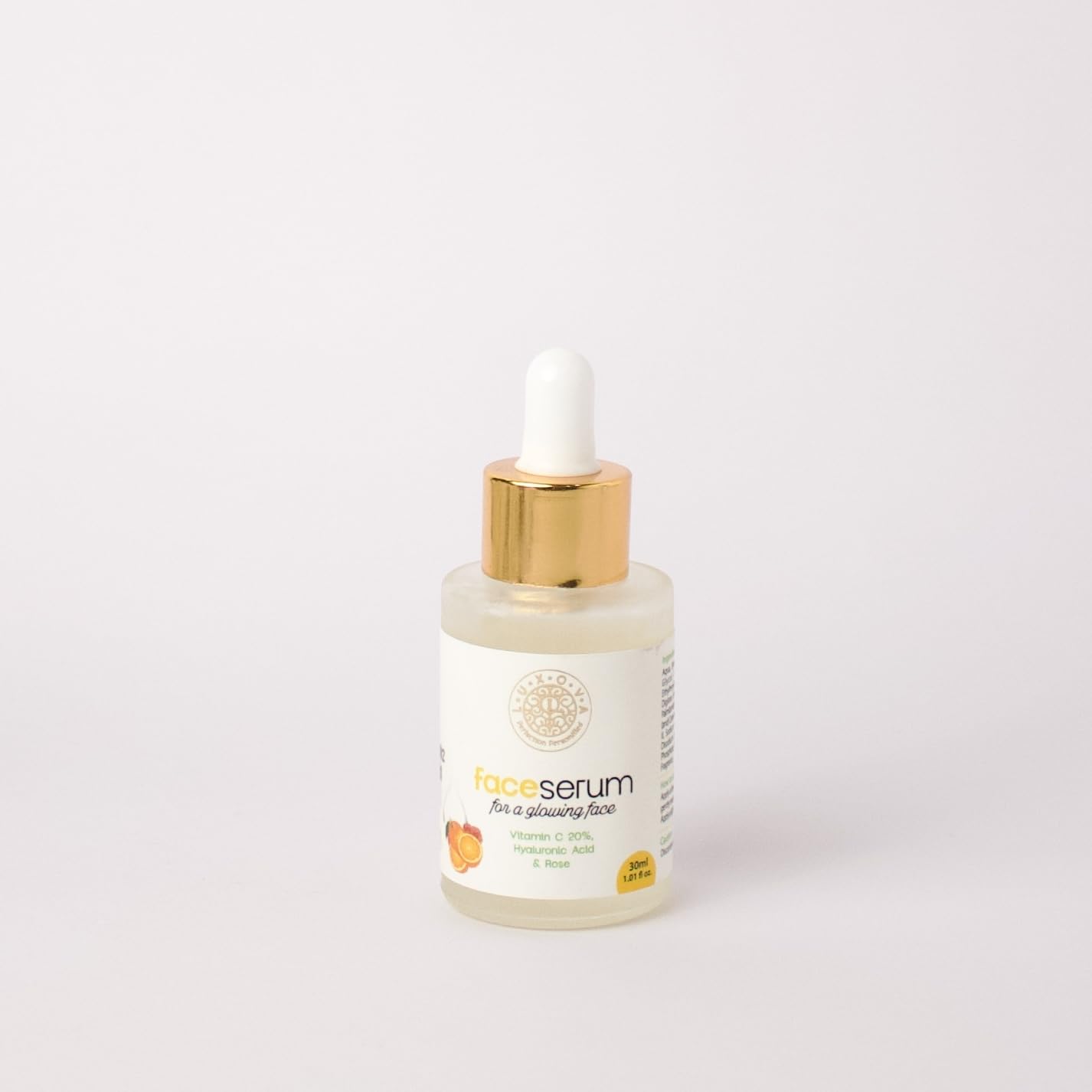 LUXOVA Vitamin C Face Serum with Hyaluronic Acid & Rose Extract - Anti-Pigmentation, Brightens & Hydrates Skin - Lightweight, Non-Greasy Formula for Glowing Skin - 30ml - Perfect for Daily Skincare Routine & Nighttime Use