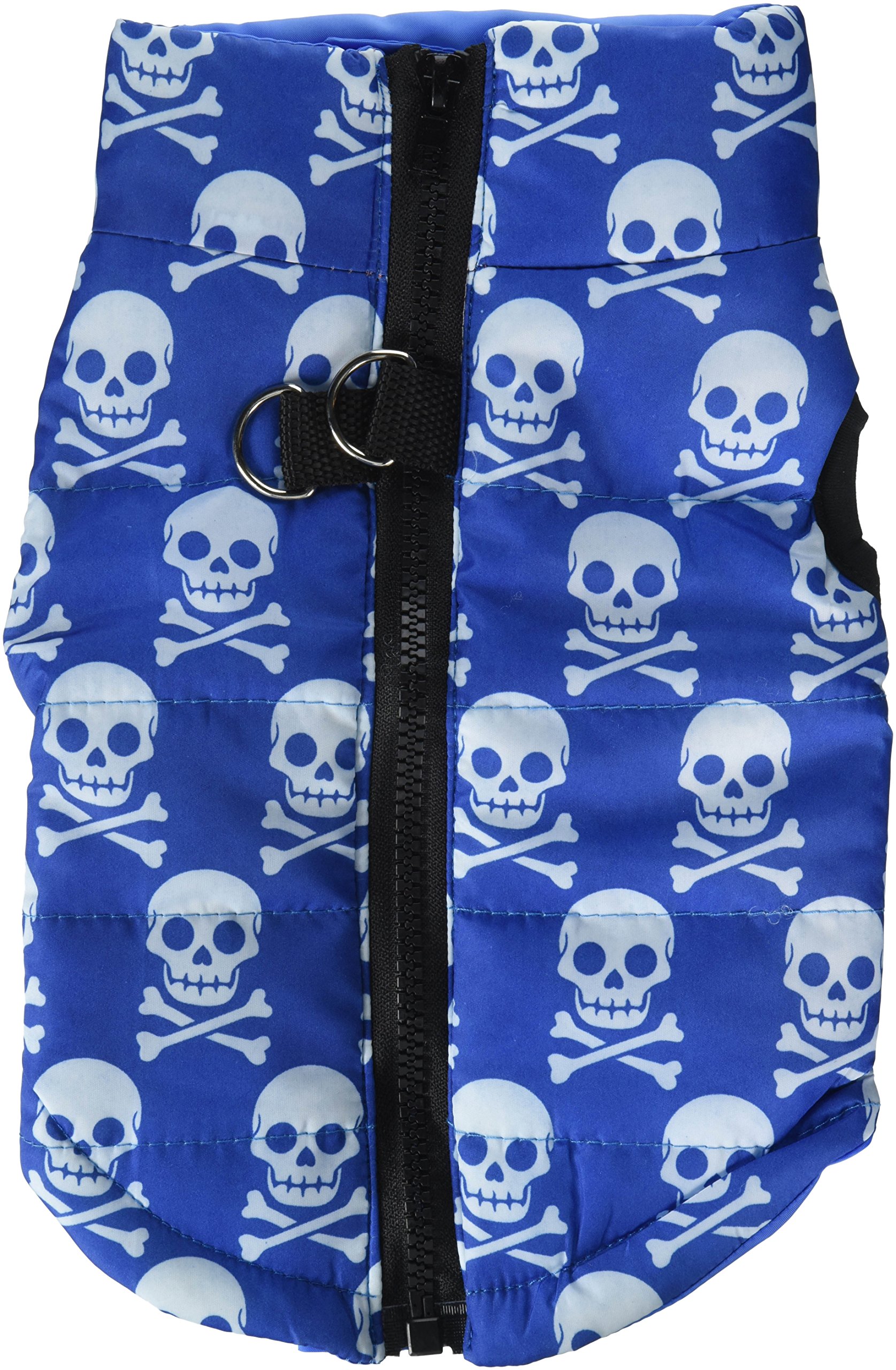 Smalllee Lucky Store - Blue Skull Pet Vest Harness for Small Dogs & Cats - Soft Padded Breathable Dog Clothes (Size M) - Perfect for Walking, Training & Outdoor Adventures