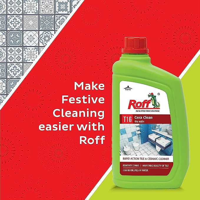 Roff Cera Tile & Floor Cleaner Concentrate 500ml - Multi-Surface Ceramic Cleaner & Disinfectant for Tough Stains - Bathroom, Kitchen & High-Traffic Area Floor Cleaner - Removes Grime, Mold & Mildew - Ideal for Ceramic Tiles, Porcelain & Natural Stone Floors (Roff 32633) - Perfect for Daily Cleaning, Deep Cleaning & Commercial Use