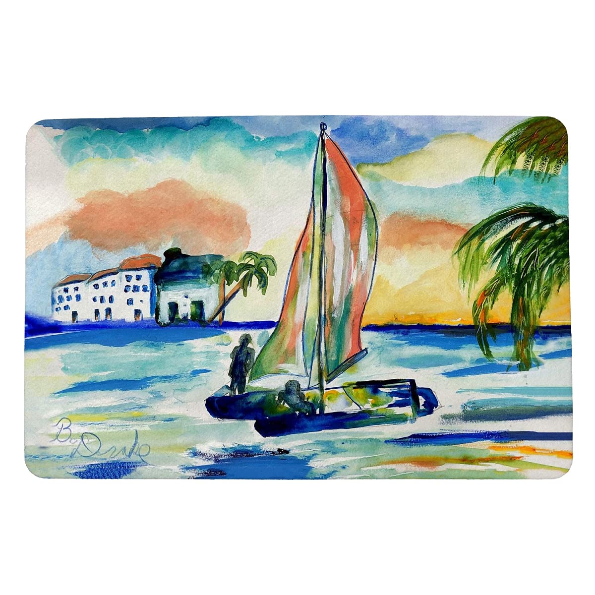 Non-Slip Catamaran Small Door Mat for Indoor/Outdoor Use - Waterproof & Durable Welcome Mat for Home, Office, or Boat Deck