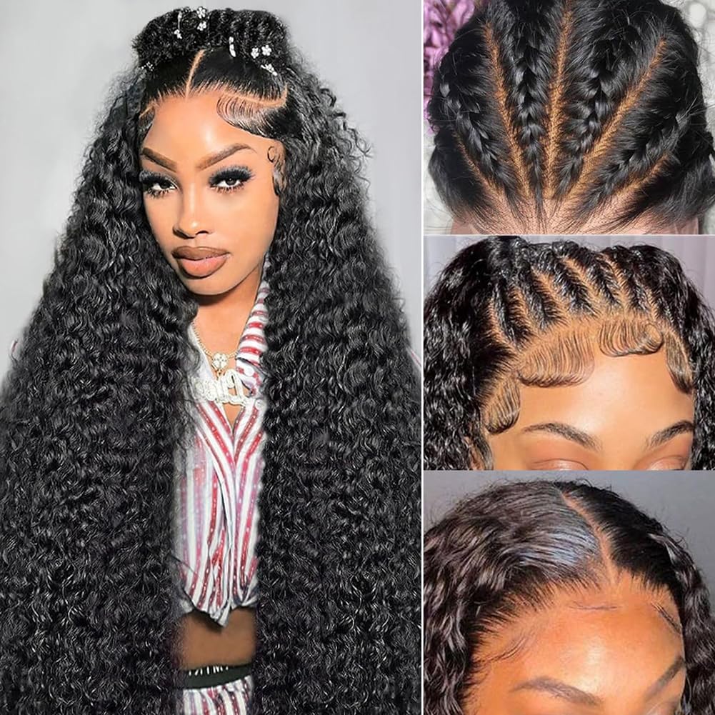 30 Inch 13X6 Deep Wave Lace Front Wigs Human Hair 200% Density Curly Human Hair Wig - Glueless HD Full Lace Frontal Wig with Pre-Plucked Hairline & Baby Hair for Black Women | Perfect for Daily Wear, Cosplay, Weddings & Special Occasions