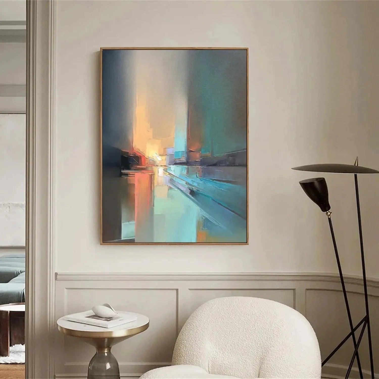 Abstract Painting #AB 204 - Modern Wall Art for Living Room, Bedroom & Office Decor | Large Canvas Artwork for Home & Commercial Spaces