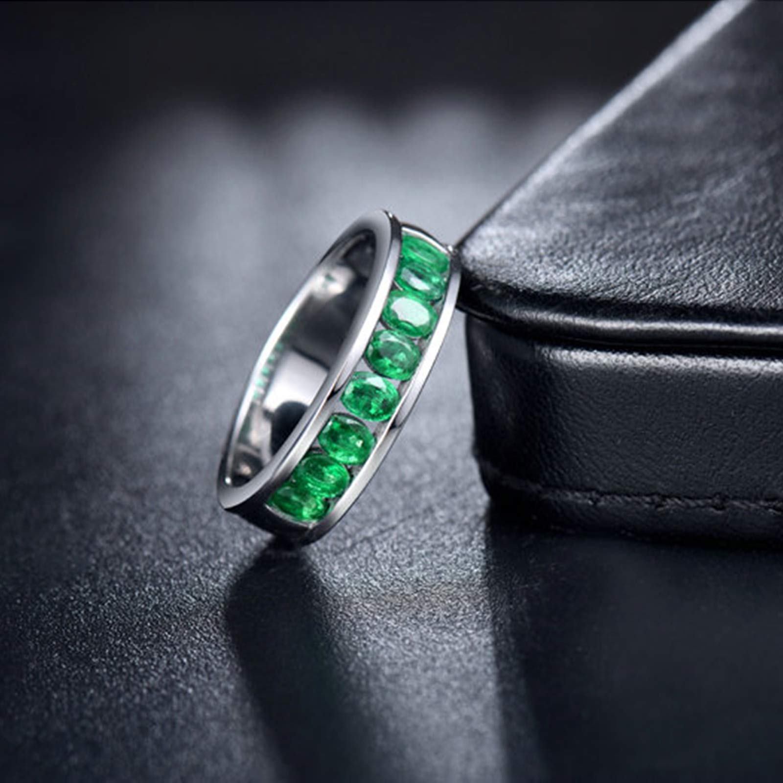 18K Gold Emerald Ring for Women - 1.08ct Genuine Emerald Anniversary Band, Elegant Birthday & Valentine's Day Gift | Perfect for Weddings, Engagements, and Special Occasions
