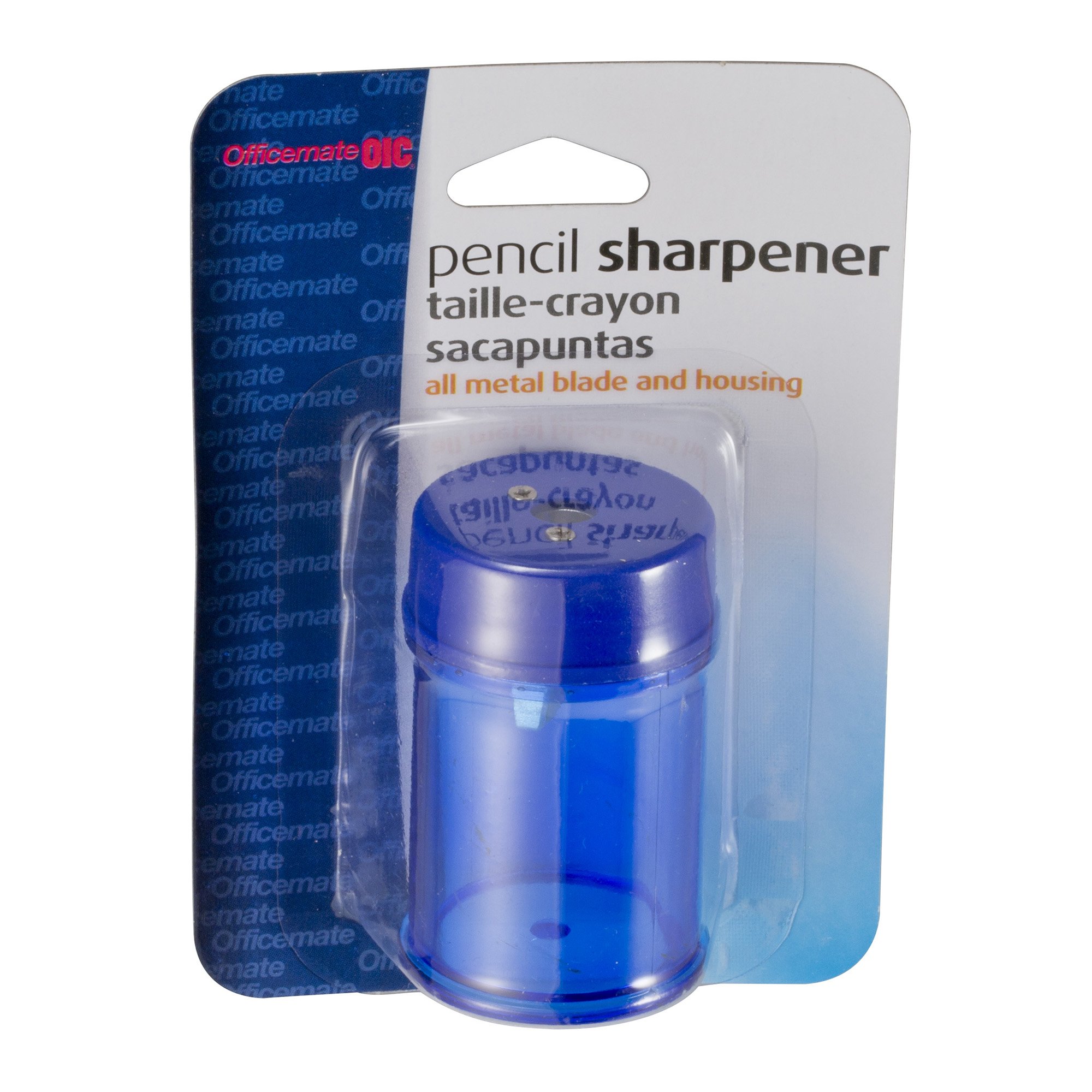 Officemate Achieva Barrel Pencil Sharpener with Metal Cutter - Heavy Duty Blue Pencil Sharpener for School, Office & Art Supplies (30249) | Perfect for Students, Teachers & Artists