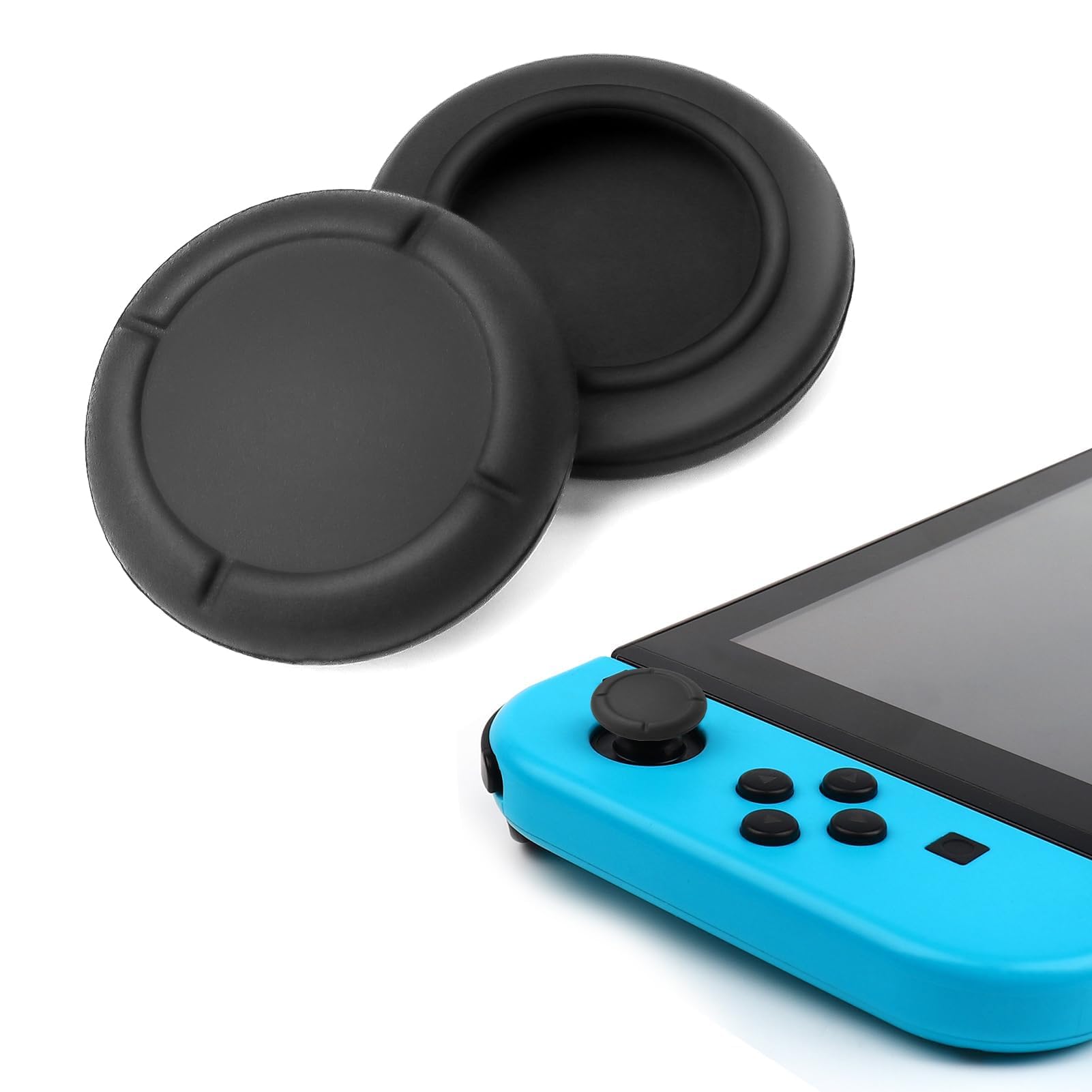 2 Pack Analog Silicone Thumb Grip Covers for Nintendo Switch Joy-Con - Replacement Joystick Caps Protector for Enhanced Gaming Comfort & Grip - Perfect for Switch, Switch Lite, and OLED Models