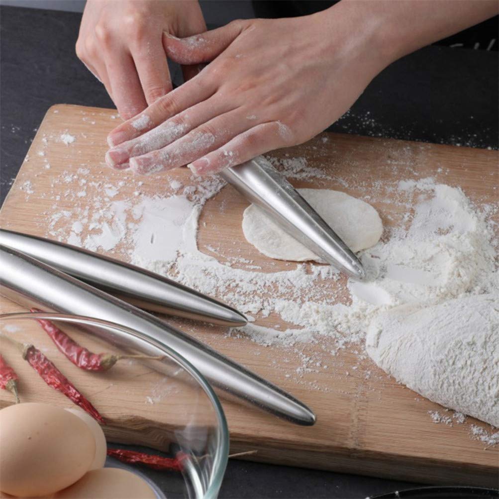 Premium Stainless Steel Rolling Pin - Dough Roller for Baking Pizza, Pastry, Dumplings & Cookies - Heavy Duty Kitchen Baking Tool for Home & Professional Use