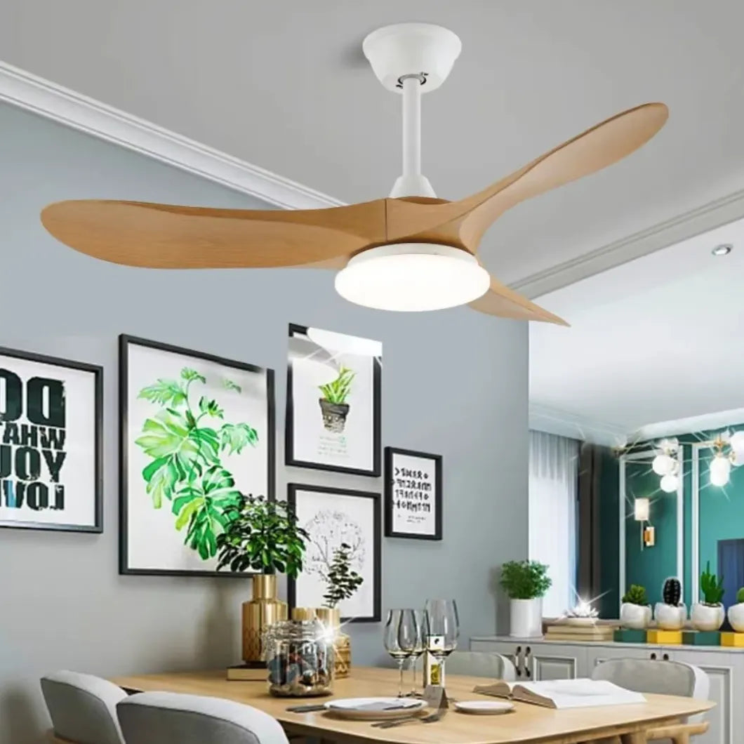 3-Blade Modern Ceiling Fan with LED Light - Energy Efficient Quiet Operation for Bedroom, Living Room & Office