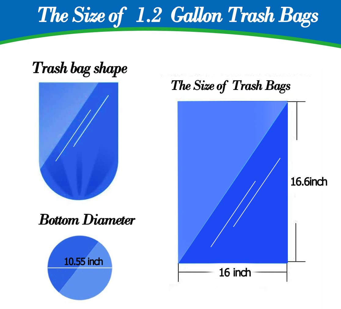 350-Pack Clear Small Trash Bags 1.2 Gallon - Heavy Duty Bathroom & Office Wastebasket Liners, 5 Liter/0.8-1.5 Gal Mini Garbage Can Bags for Home, Kitchen, Desk & Car Use