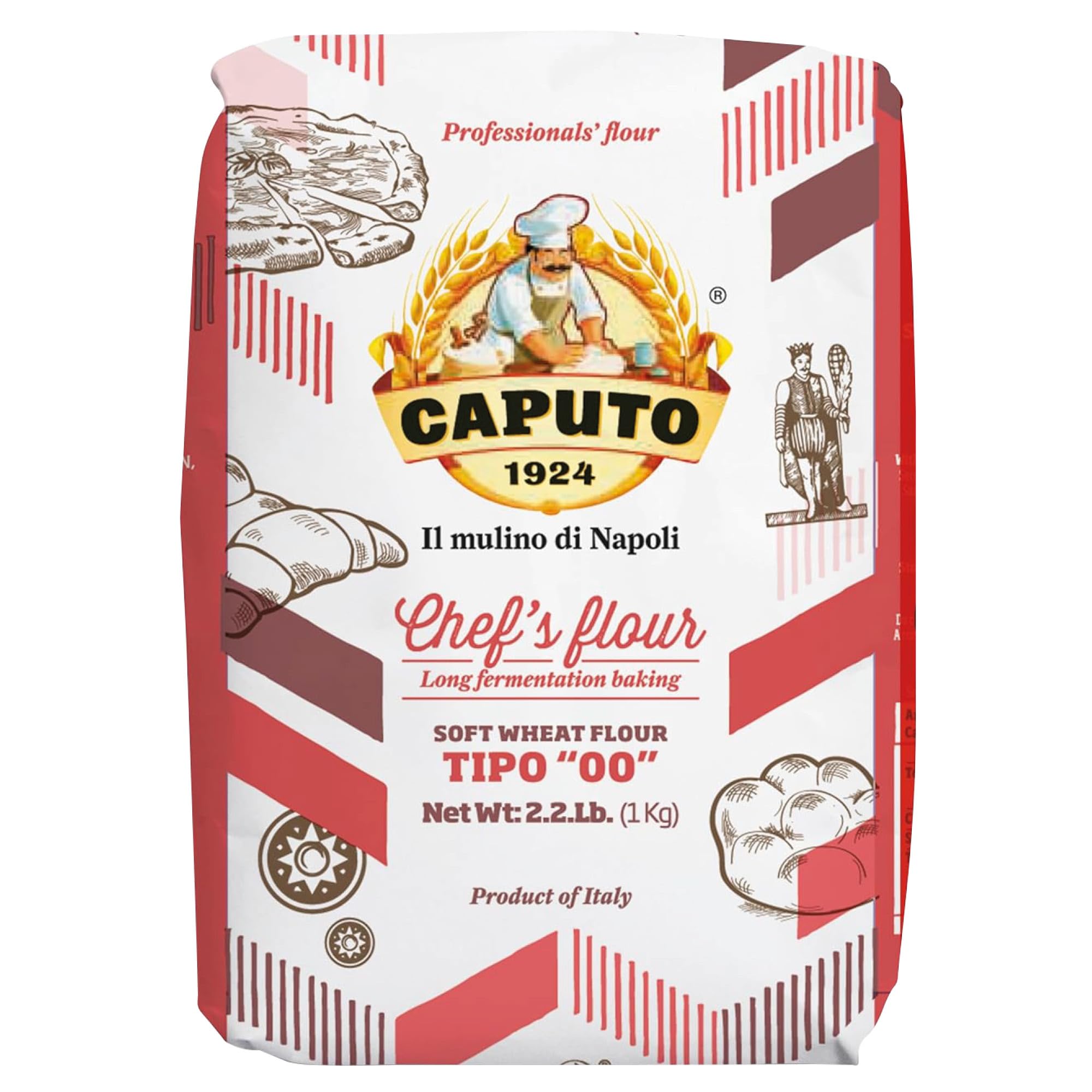 Antimo Caputo Chef's Flour - Premium Italian 00 Flour for Pizza & Pasta - 2.2 lb (Pack of 10) - Perfect for Professional Chefs & Home Cooking