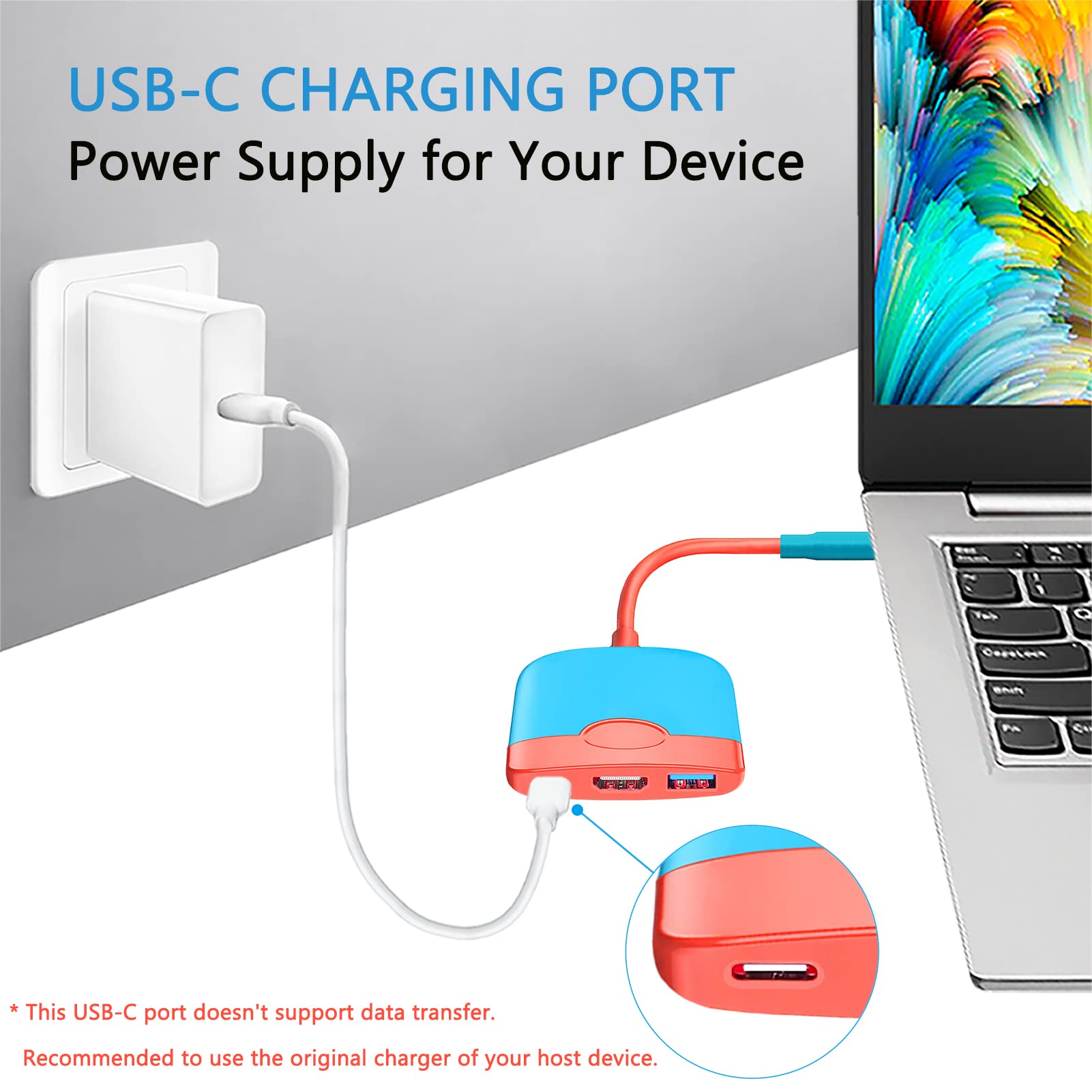 Nintendo Switch Portable Dock - 3-in-1 HDMI TV Adapter with USB-C Charging | Travel-Friendly Docking Station for Home, Office & Gaming On-The-Go