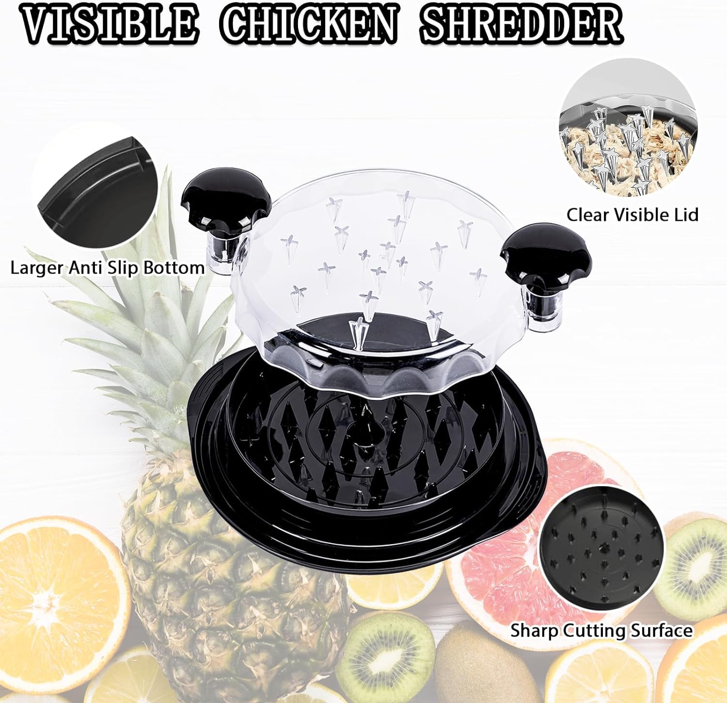 PINKJOY Premium Chicken Shredder & Meat Shredder Tool - Ergonomic Non-Slip Handle, Easy to Clean & Twist - Perfect for Pulled Chicken, Pork, Beef - Ideal for BBQ, Tacos, Sandwiches & Meal Prep