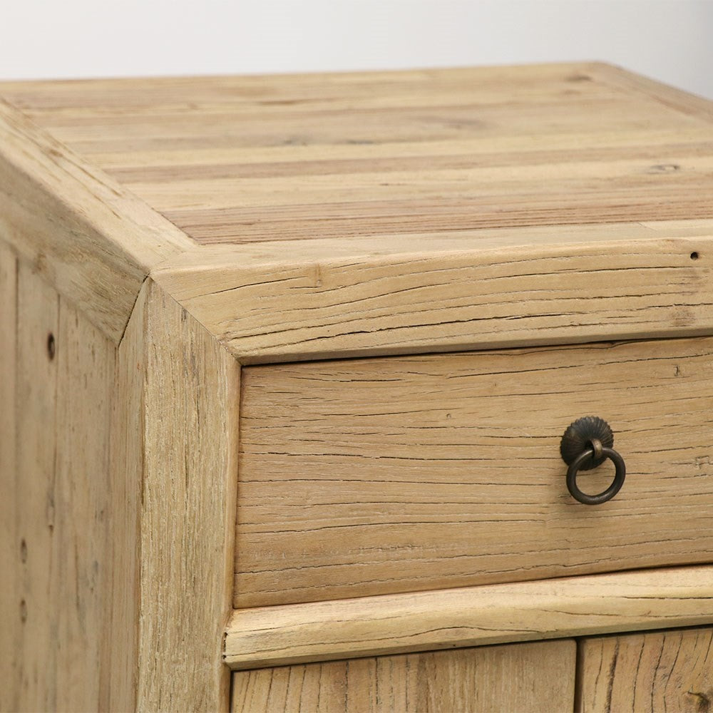 Pavia Bedside Table - Natural Wood Nightstand with Drawer for Bedroom, Living Room, or Office - Perfect for Storage and Decor