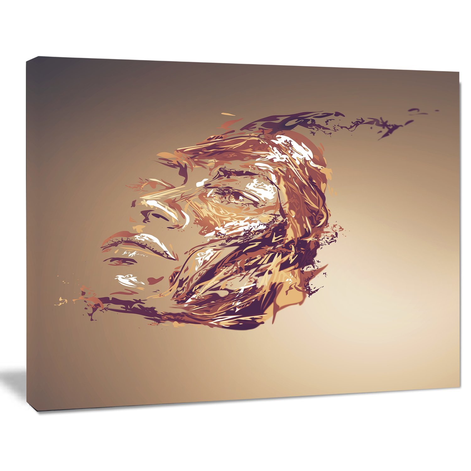 Abstract Woman Portrait Chocolate Art - Modern Canvas Wall Print for Living Room, Bedroom & Office Decor