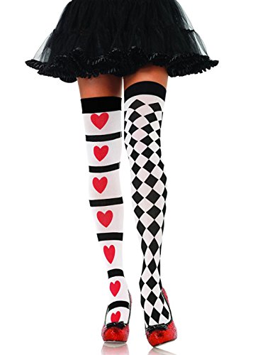 Magic Box Women's Queen of Hearts Thigh High Stockings - Sexy Lingerie for Valentine's Day, Cosplay & Boudoir Photography