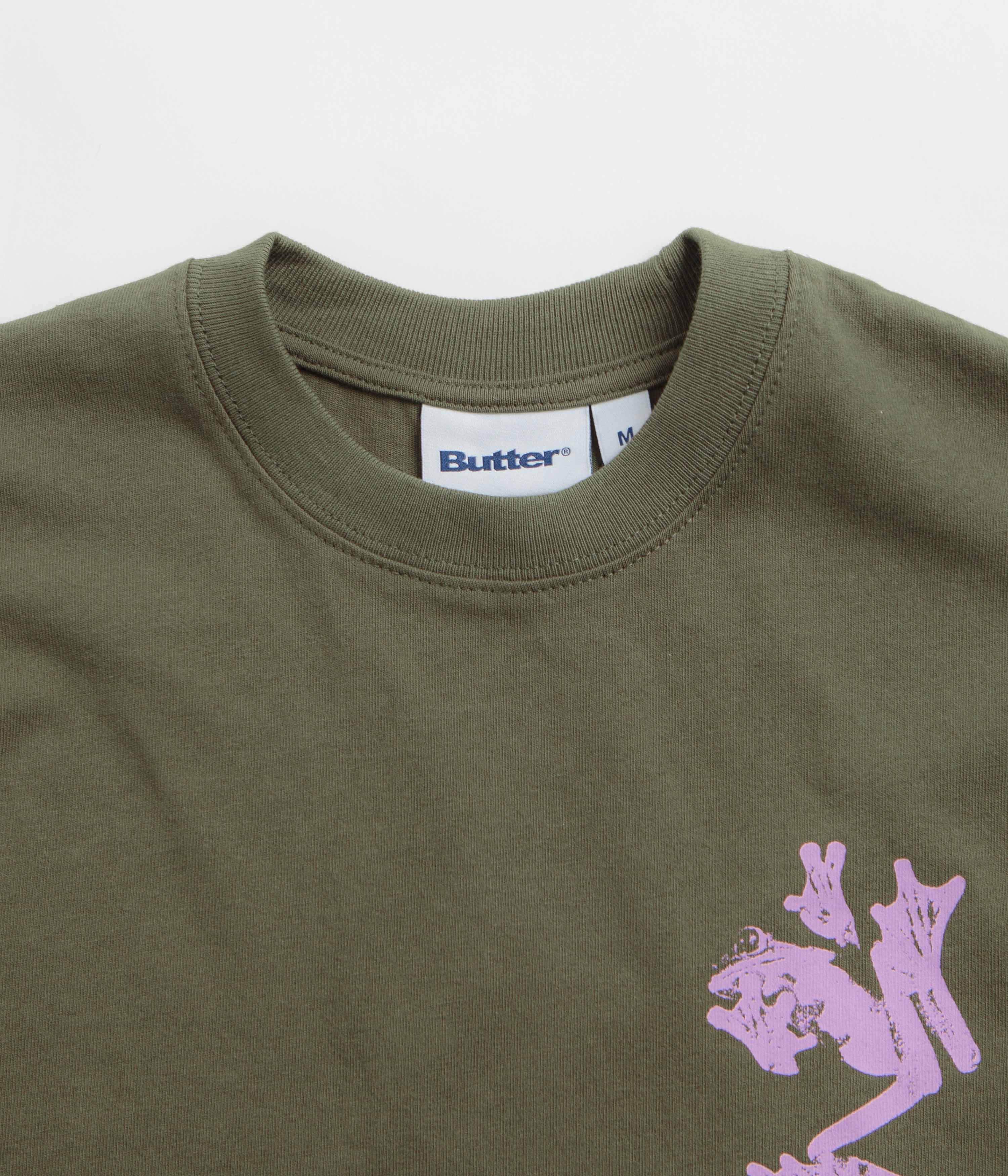 Butter Goods Amphibian Graphic T-Shirt - Army Green Casual Streetwear Tee for Men | Perfect for Outdoor Adventures & Urban Style
