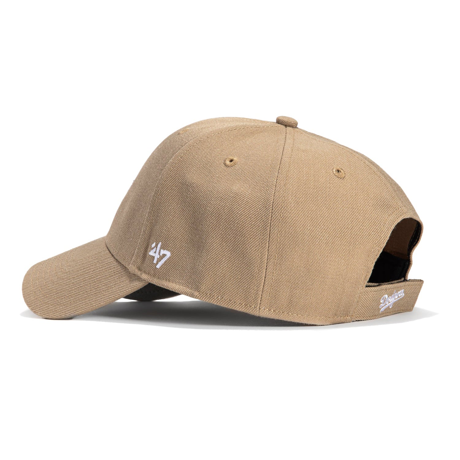 47 Brand Los Angeles Dodgers MVP Adjustable Velcro Hat - Khaki & White | Baseball Cap for Men & Women | Perfect for Games, Outdoor Activities & Casual Wear