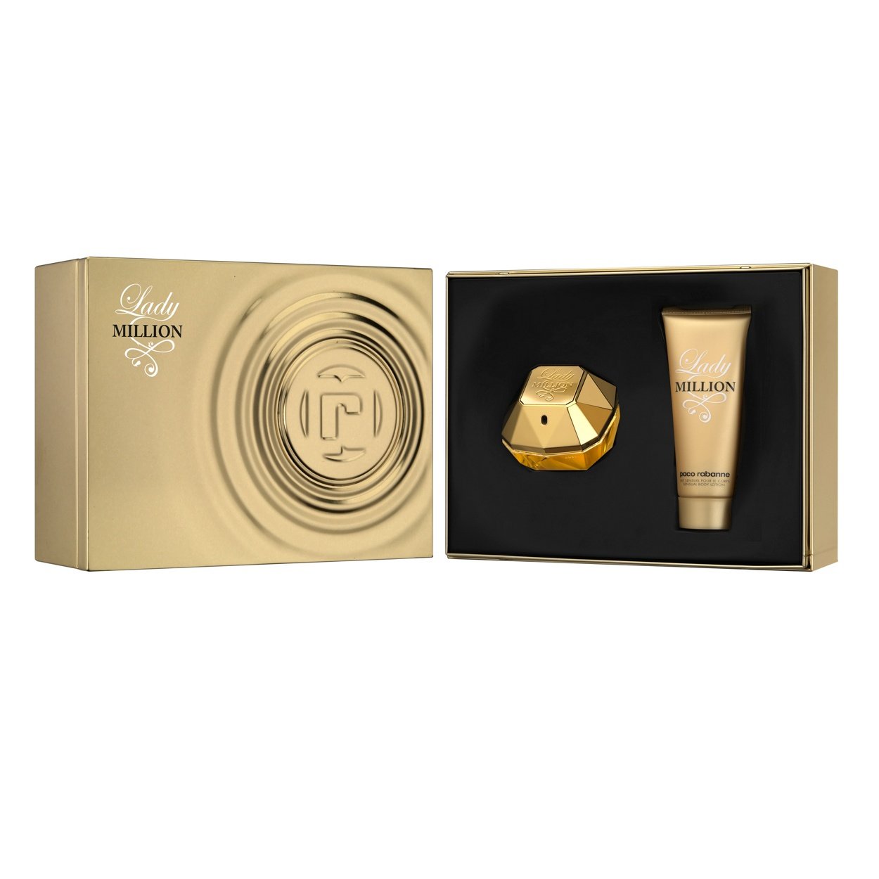PACO RABANNE Lady Million Eau de Parfum Gift Set - 2.7 oz Perfume Spray & 3.4 oz Body Lotion | Luxury Women's Fragrance Set for Date Night, Special Occasions & Gifts