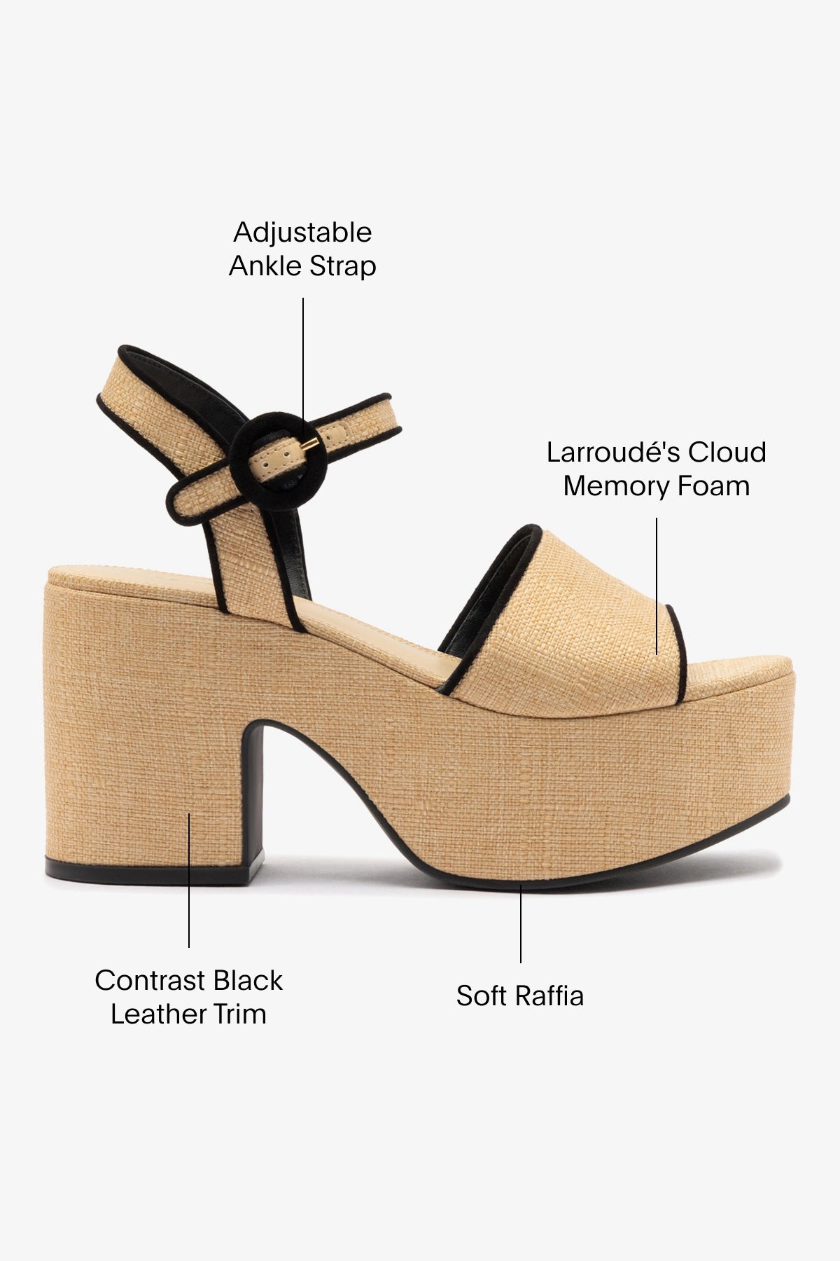Beige Raffia Miso Sandal with Black Trimming - Comfortable Summer Beach Sandals for Women | Perfect for Vacation, Poolside & Casual Outings
