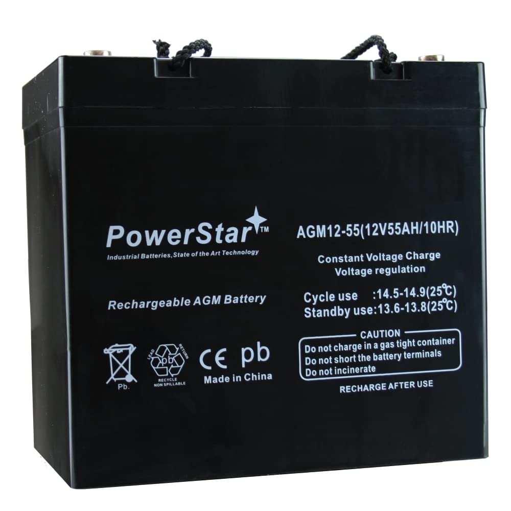 12V 55Ah 22NF Wheelchair Battery - Replacement for PowerCell PC12620 - Deep Cycle AGM Battery for Mobility Scooters, Electric Wheelchairs & Medical Equipment (Perfect for Indoor/Outdoor Use)