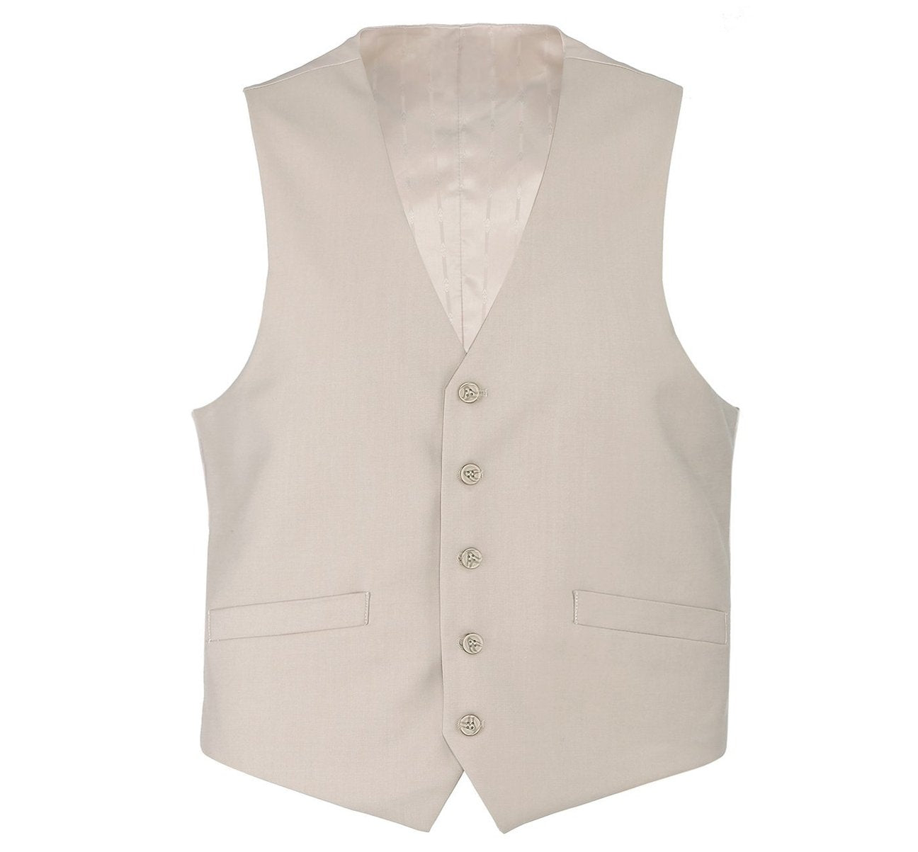 Alessandro Vitello by Renoir Beige Business Suit Vest - Regular Fit Waistcoat for Men | Professional Office Wear & Formal Occasions