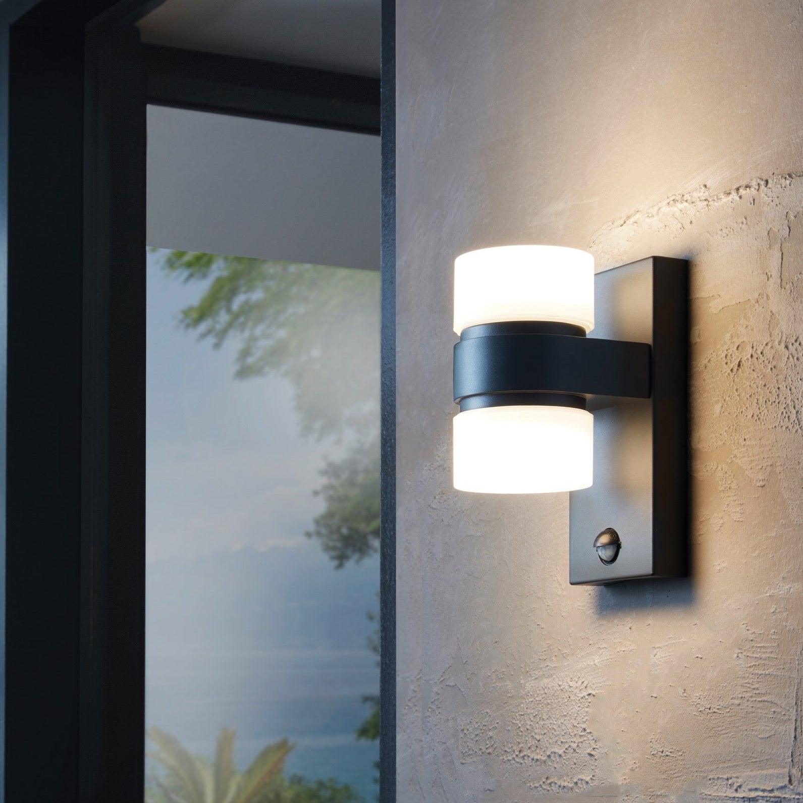 Eglo Atollari Grey LED Outdoor PIR Wall Light with Motion Sensor - IP44 Waterproof - Perfect for Porch, Garage, and Garden Security Lighting