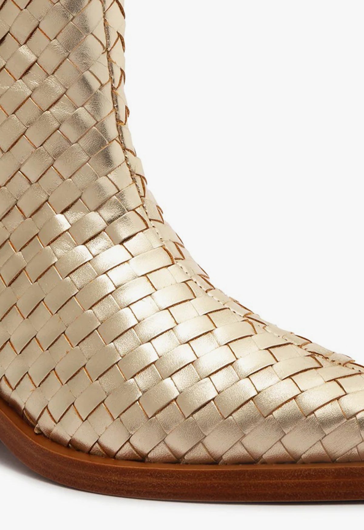 Cicera Women's Woven Metallic Leather Ankle Booties - Stylish Pointed Toe Booties for Fall/Winter, Office, Party & Night Out
