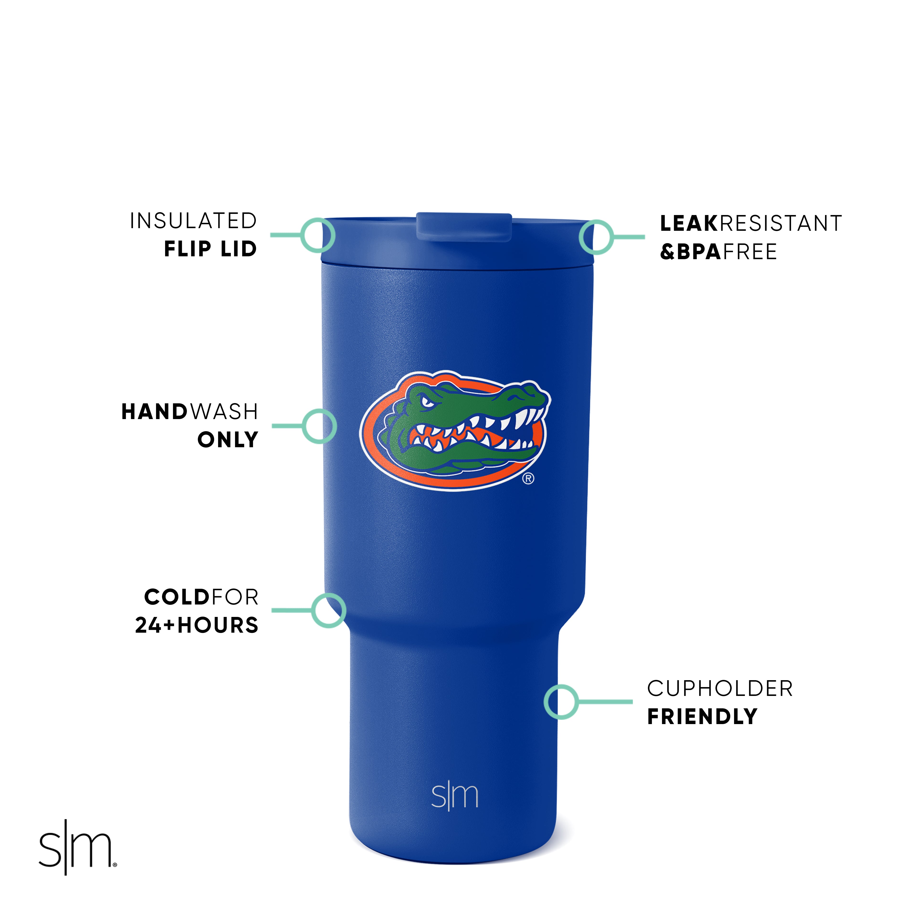 Collegiate Trek Tumbler - Insulated Stainless Steel Water Bottle with Lid & Straw - Perfect for College, Hiking, Gym & Outdoor Adventures